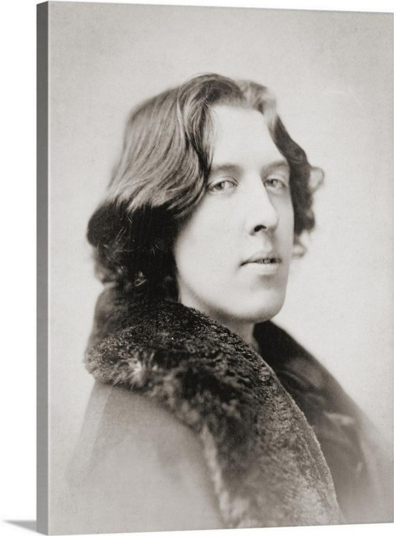 Oscar Wilde Canvas Reproduction - 18" ? 24": Oscar Wilde Canvas Reproduction - 18" ? 24" This canvas reproduction features a portrait of Oscar Wilde (1854-1900), the renowned Irish poet and playwright, based on an early 1880s photograph 