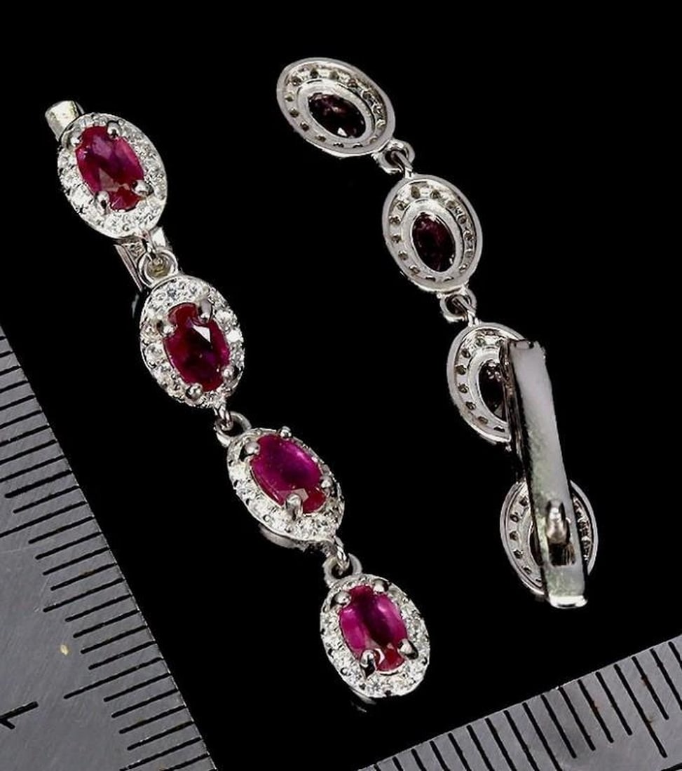 925 Sterling Silver Earrings Oval Ruby 5x3mm Natural Gemstone Jewelry: Up for auction is 925 Sterling Silver Earrings with Oval Ruby 5x3mm Natural Gemstones. Enjoy the way they shine in the light and feel more confident! Metal: Sterling Silver Base Metal: Sterling Silver