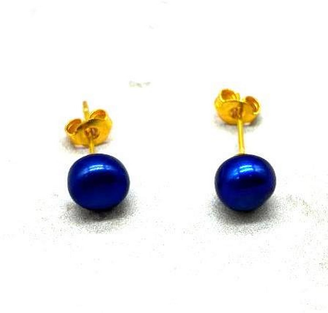 Natural Cultured Freshwater Blue Pearl Earrings (1 of 3)