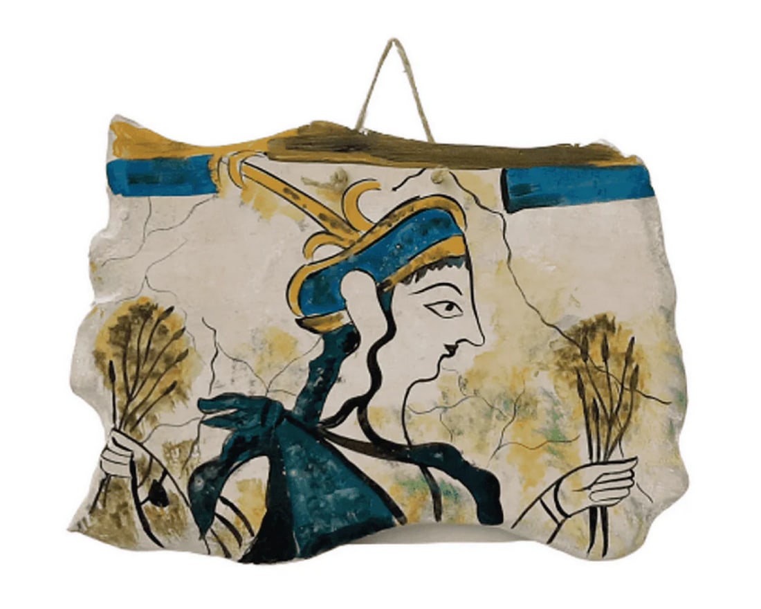 Goddess with Sheaves of Grain - Mycenaean Ceramic Slab (1 of 3)