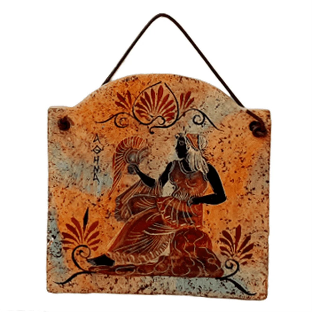 Ancient Greek Ceramic Wall Slab Featuring Goddess Athena (1 of 3)
