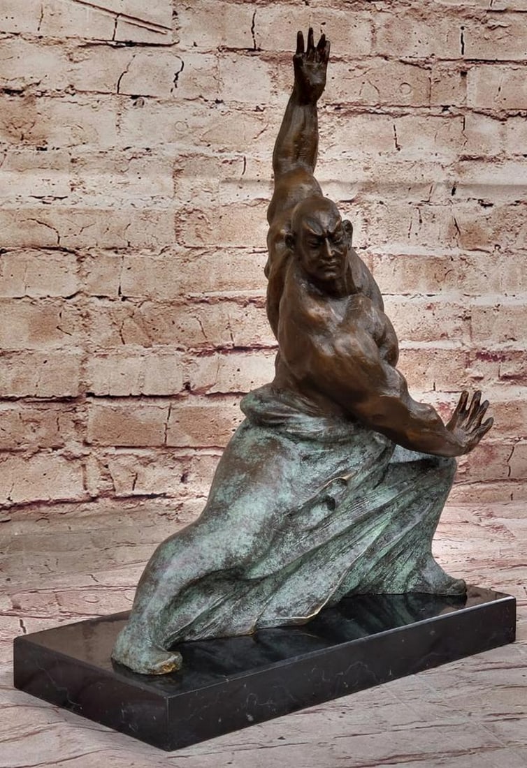 Milo's Original Martial Art Karate Man Signed Bronze Sculpture Figurine - 15" x 11" (1 of 8)