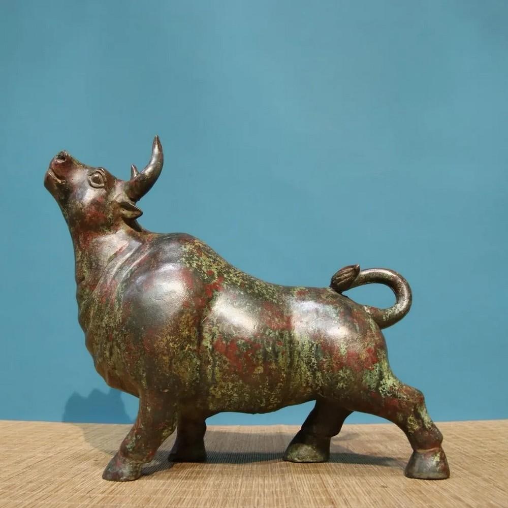 Chinese Handmade Bronze Bullfighting Statue (1 of 8)