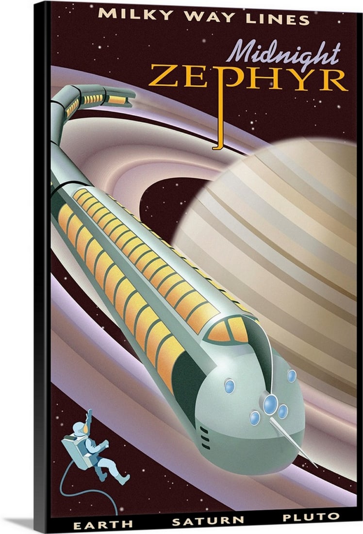 ‘Saturn Midnight Zephyr’ Canvas Print Wall Art (1 of 2)