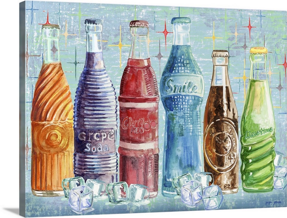 ‘Soda Bottles’ Canvas Print Wall Art (1 of 2)
