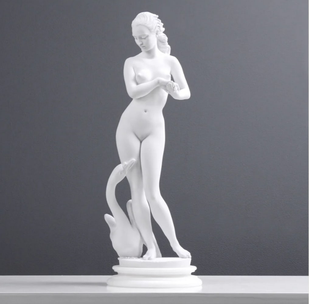 Young Lady with a Swan Marble Statue (1 of 4)
