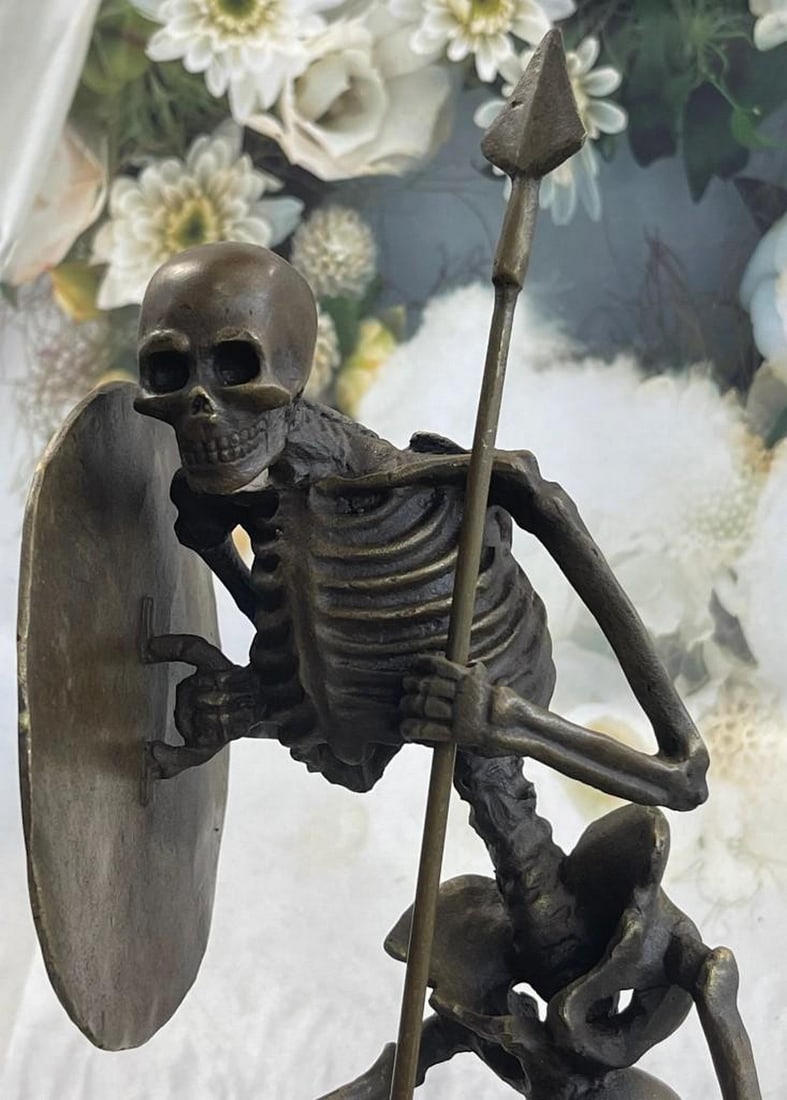 Warrior Skeleton Bronze Sculpture - 4