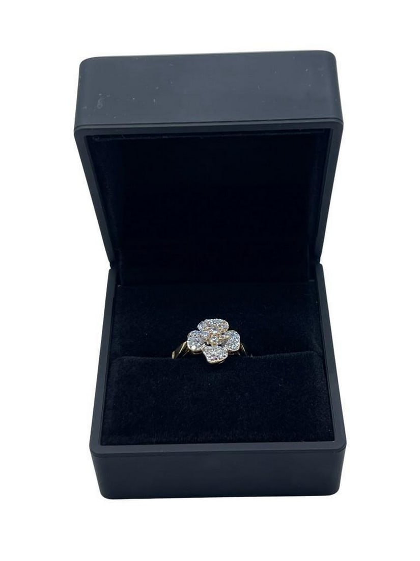 Clover Crystal Luck Gold Plated Ring - 5