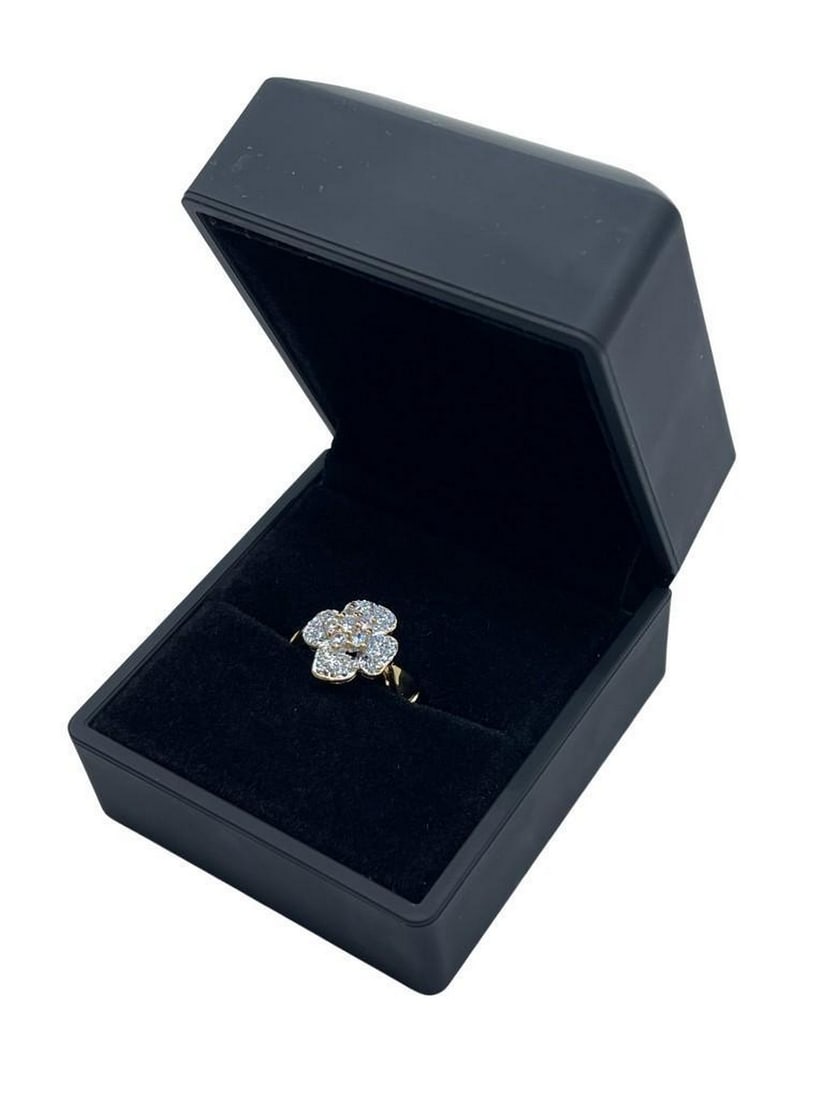 Clover Crystal Luck Gold Plated Ring - 6