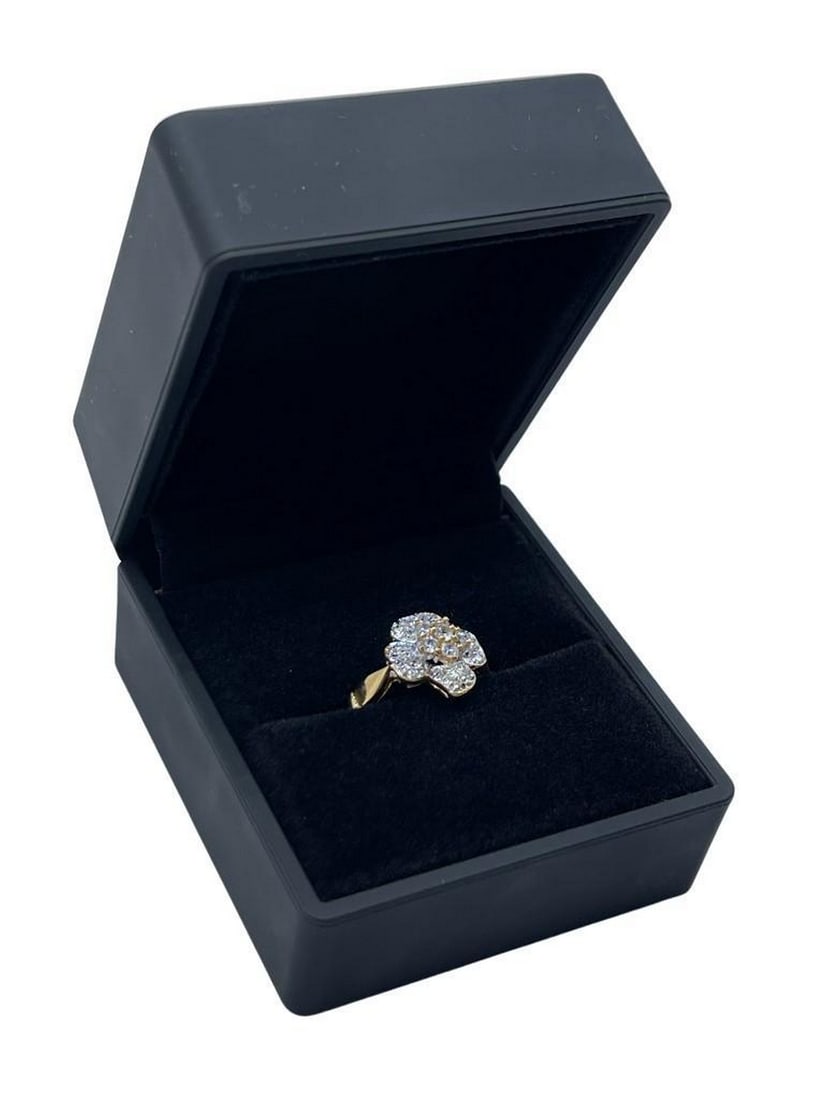 Clover Crystal Luck Gold Plated Ring - 7
