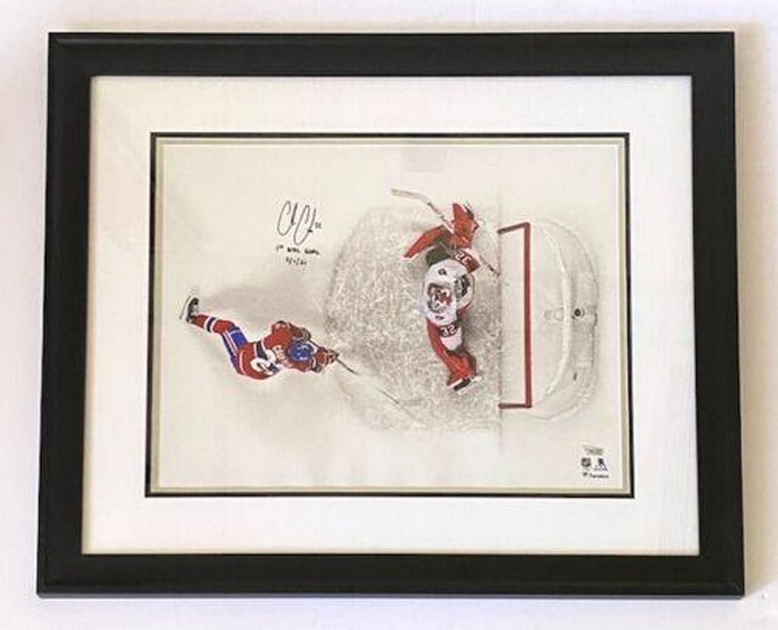 Authentic Cole Caufield "1st NHL Goal" Autograph 25" x 30" Picture W/ COA (1 of 5)