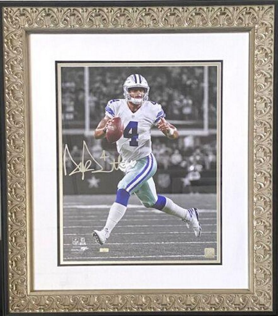 Authentic Dak Prescott "Scramble" Panini Custom Framed LE Autograph *16/20* (1 of 4)