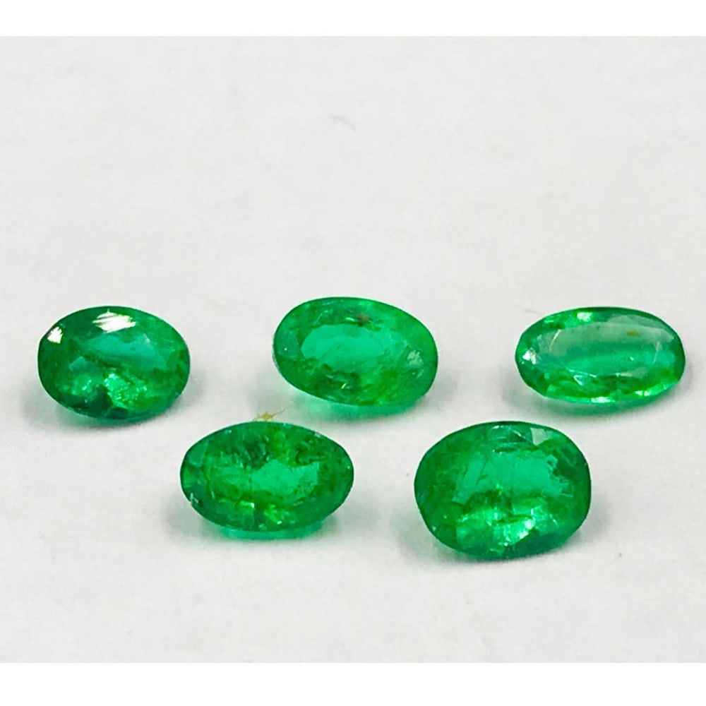 Five Faceted Emerald Ovals - 1.29ct Total Weight: Five Faceted Emerald Ovals For many, emerald is considered to be the symbol of rebirth. It is also believed to represent good fortune, youth, balance, growth, peace, and foresight. Size- 4.5x3.5 mm, P