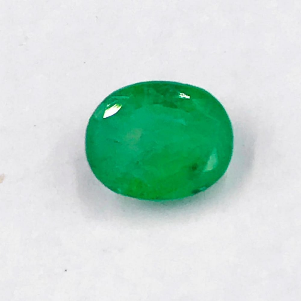 1.74ct Faceted Emerald Oval Gemstone: Faceted Emerald Oval For many, emerald is considered to be the symbol of rebirth. It is also believed to represent good fortune, youth, balance, growth, peace, and foresight. Size- 8.4x6.8 mm, Weight-