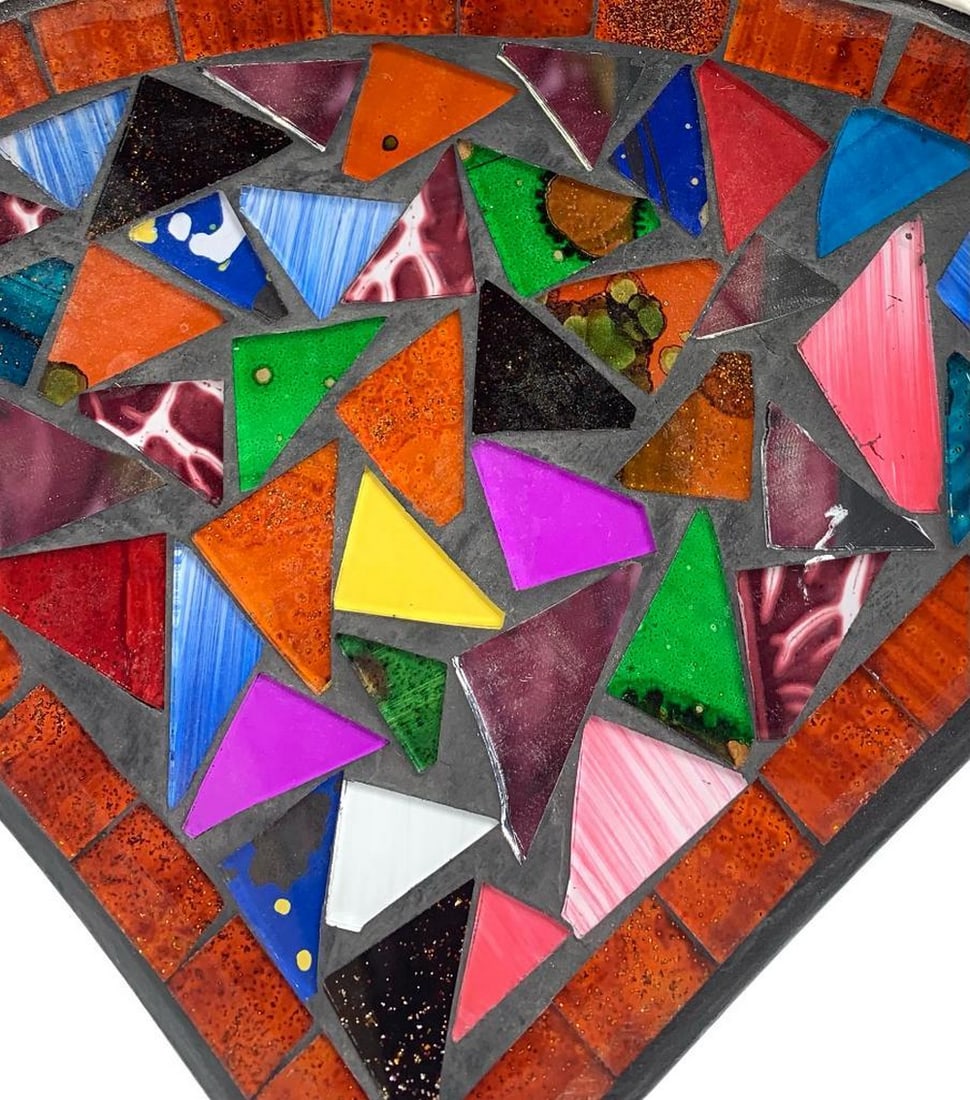 Colourful Mosiac Patterned Decorative Plate - 3