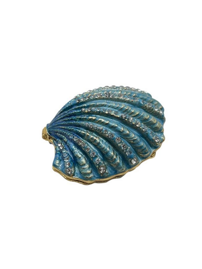 Dazzling Blue Clamshell Trinket Box - 2