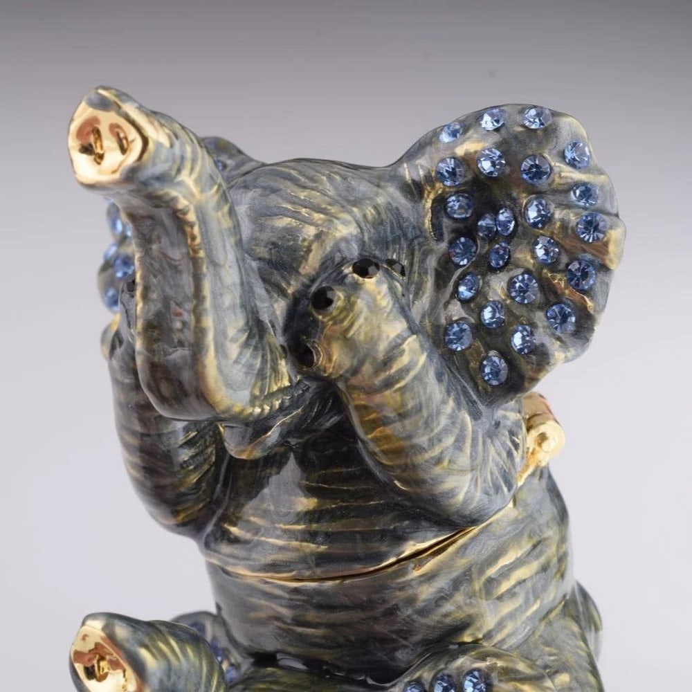 Three Elephant Trinket Box - 2