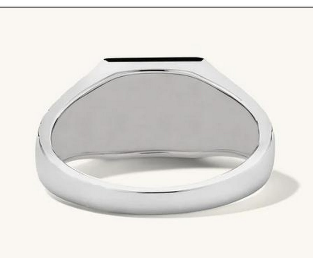 Sterling Silver Block Ring Size 9 - 2