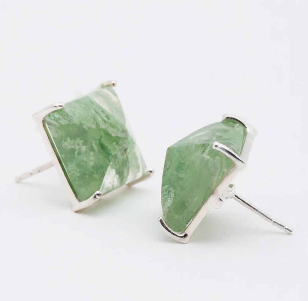 Ocean Mist Crackle Studs - 2