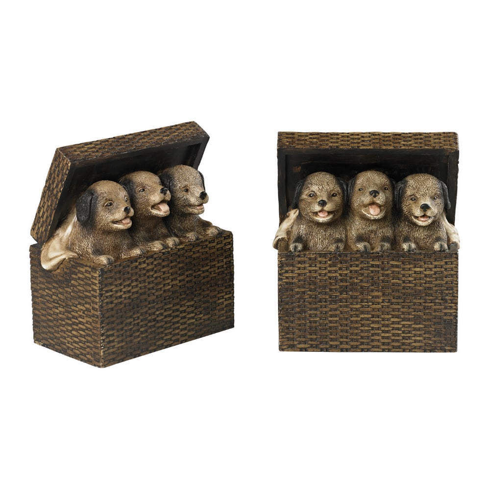 "Pups" ELK Brown Collection Bookends (1 of 1)