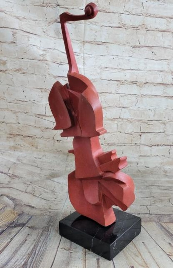 Red Cello Abstract Bronze Sculpture - 2