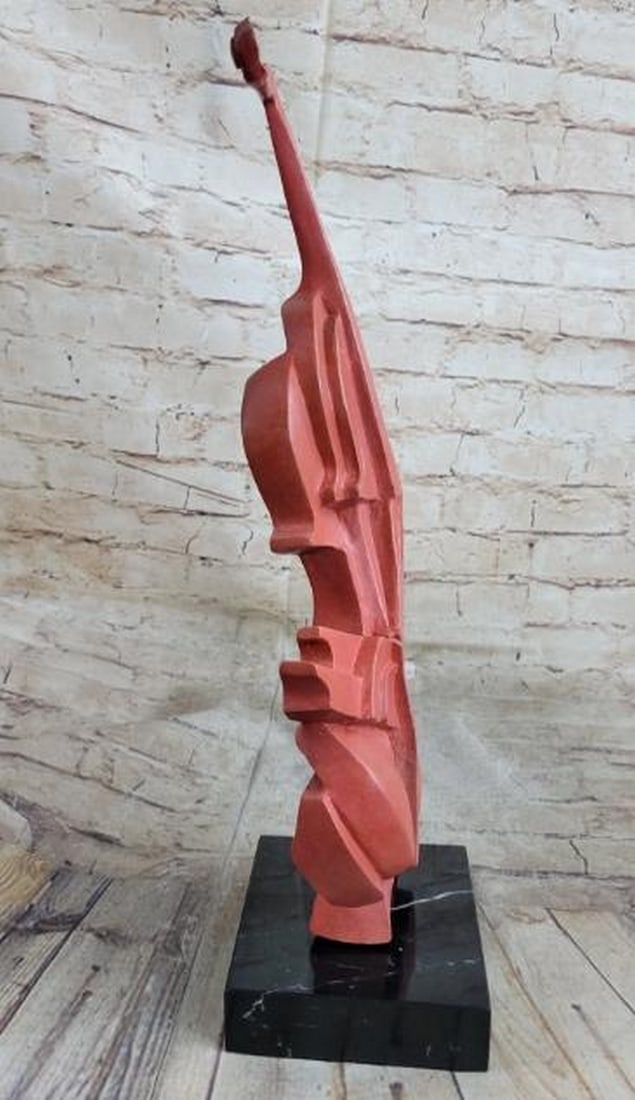 Red Cello Abstract Bronze Sculpture - 3