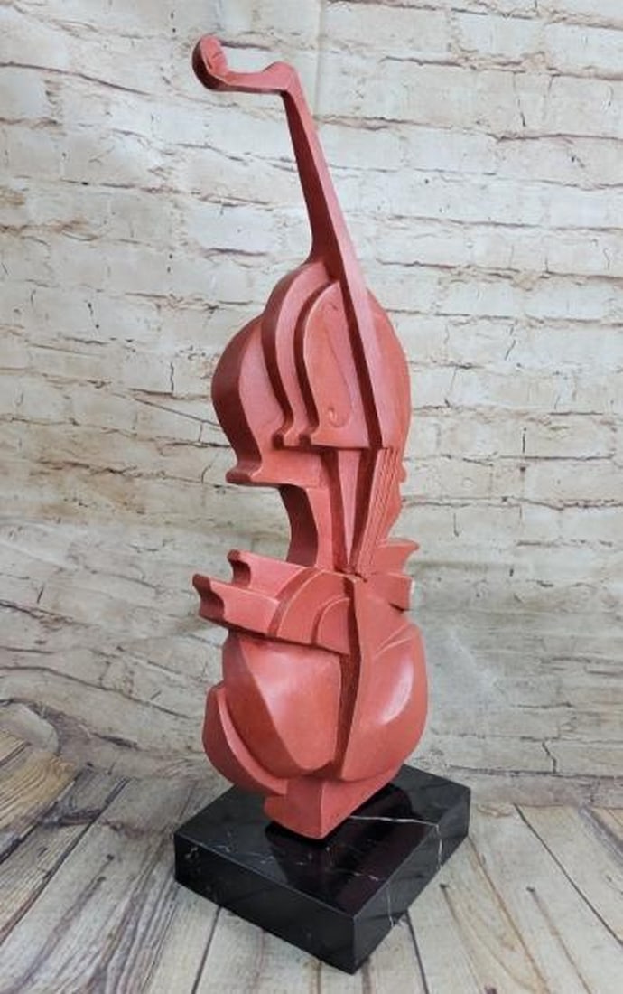 Red Cello Abstract Bronze Sculpture - 4