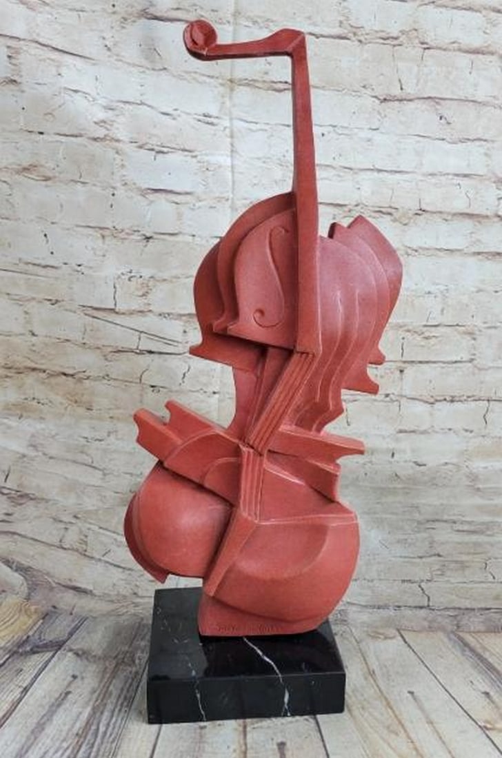 Red Cello Abstract Bronze Sculpture - 5