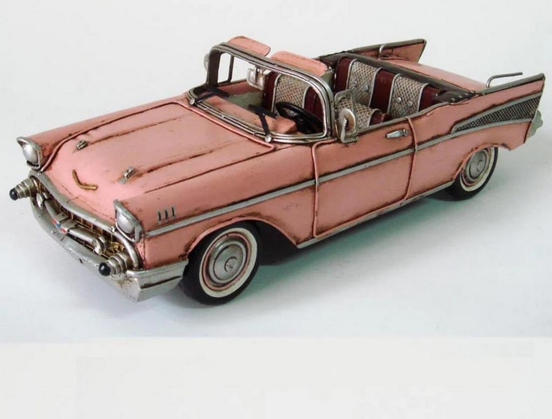 Vintage Pink 1957 Chevrolet Bel Air Nomad Die-Cast Collectible Model Car (1 of 4)