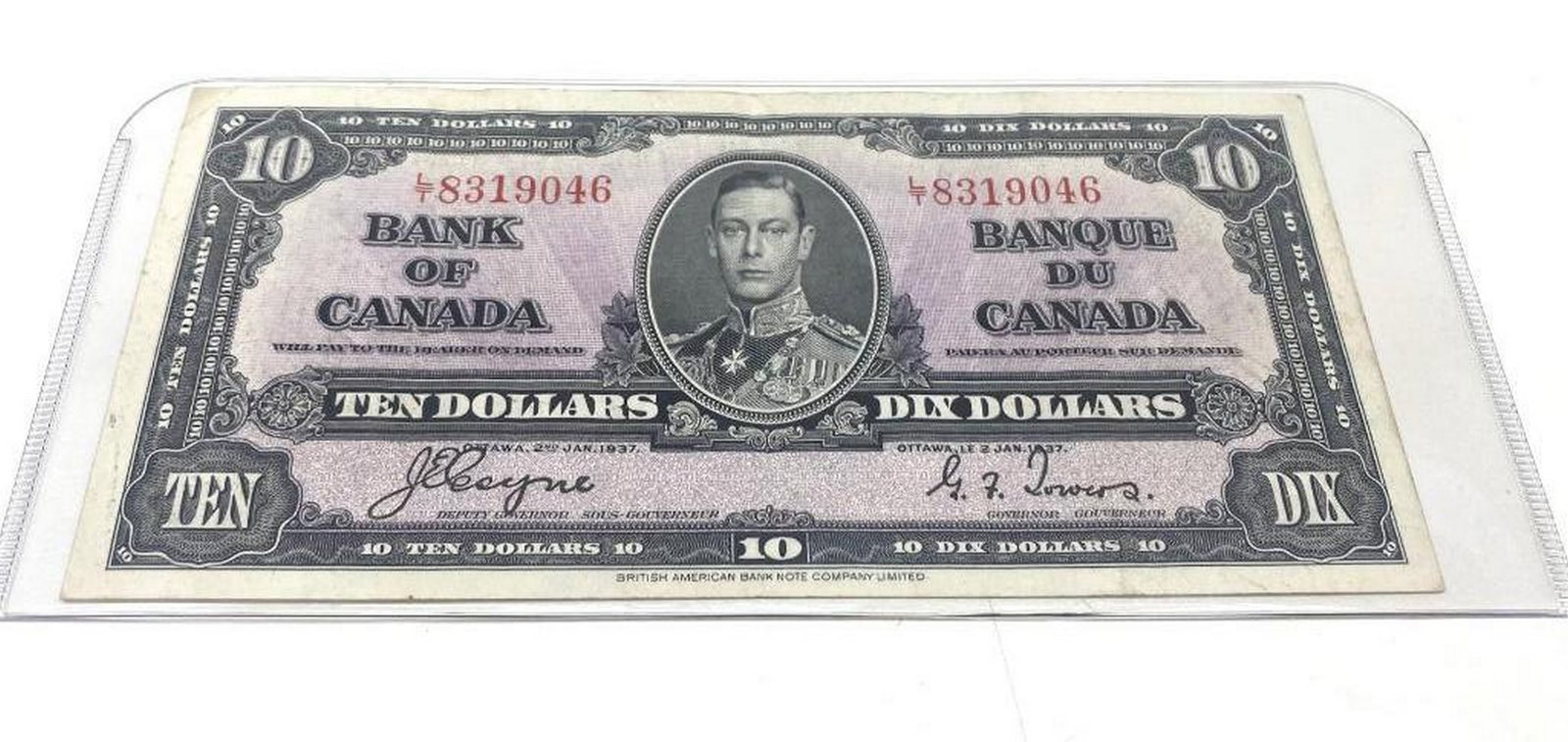 1937 Bank Of Canada $10 Bank Note - L/T 8319046 - Coyne & Towers: 1937 Bank Of Canada $10 Bank Note - L/T 8319046 - Coyne & Towers. Please View Photos For Further Details.