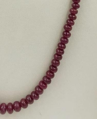 18'' Ruby Beads String Necklace - 2