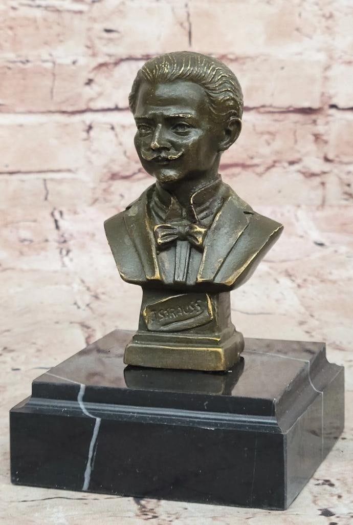 Original Bronze Bust of Johann Strauss I by Fisher - 6'' x 4'' (1 of 7)