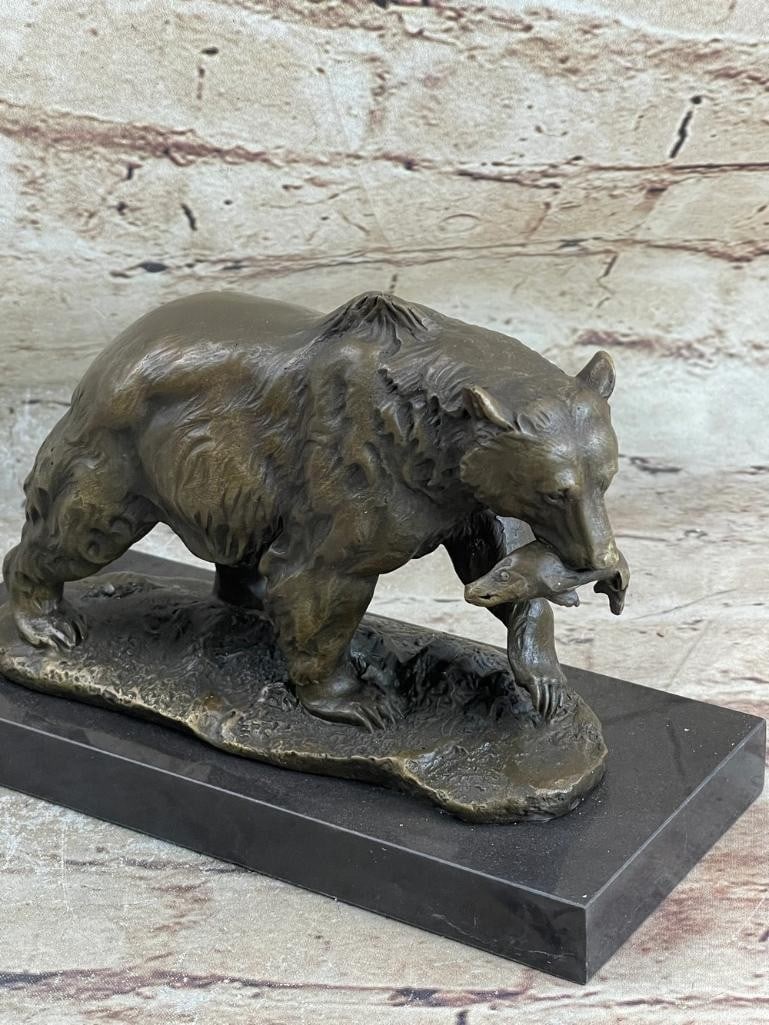 Bear's Prowess - Bronze Sculpture by Milo - 5'' x 8'': Bear's Prowess - Bronze Sculpture by Milo - 5" x 8" Introducing Bear's Prowess, a captivating bronze sculpture that captures the majesty and strength of a young bear in a powerful pose. Standing