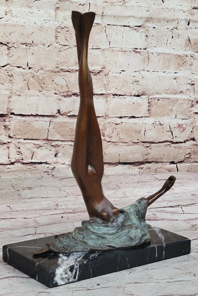 Mario Nick Original Abstract Modern Art Nude Woman Signed Bronze Sculpture - 11'' x 7.5'': Mario Nick Original Abstract Modern Art Nude Woman Signed Bronze Sculpture - 11" x 7.5" Dive into the creative vision of Mario Nick with this signed original bronze sculpture, a testament to the
