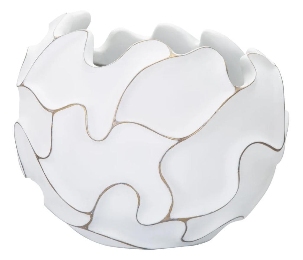 White Wavy Design Vase (1 of 3)