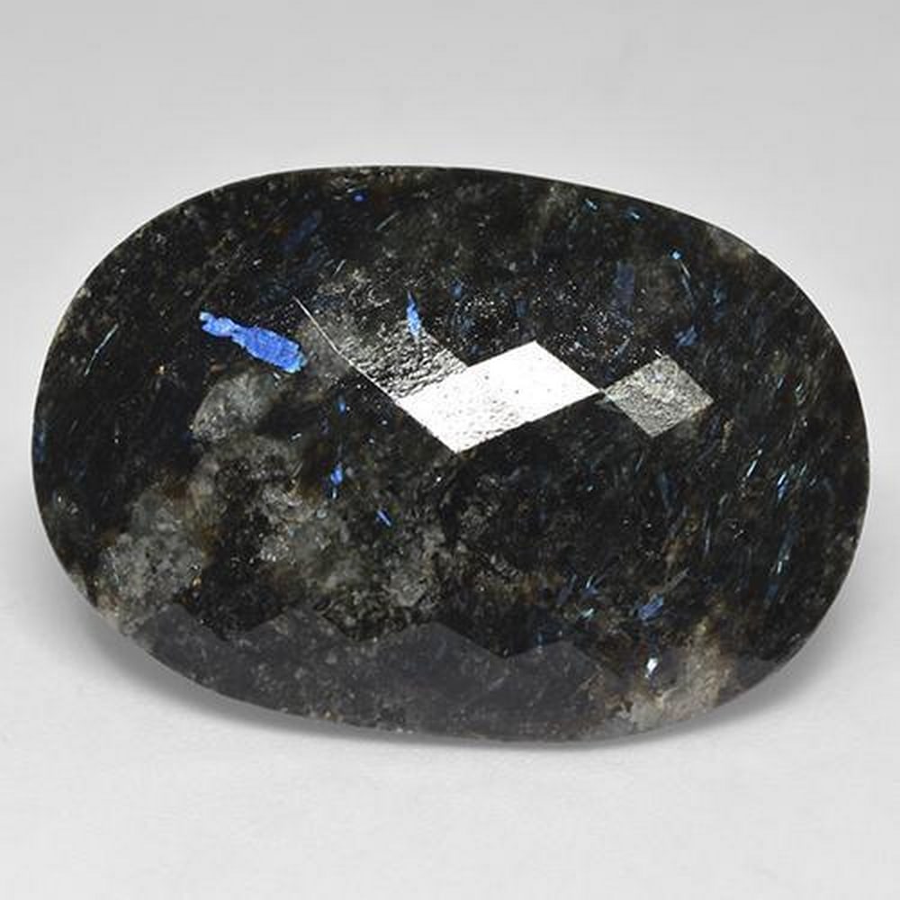 28.01ct Black Nuummite Checkerboard Gemstone (1 of 2)