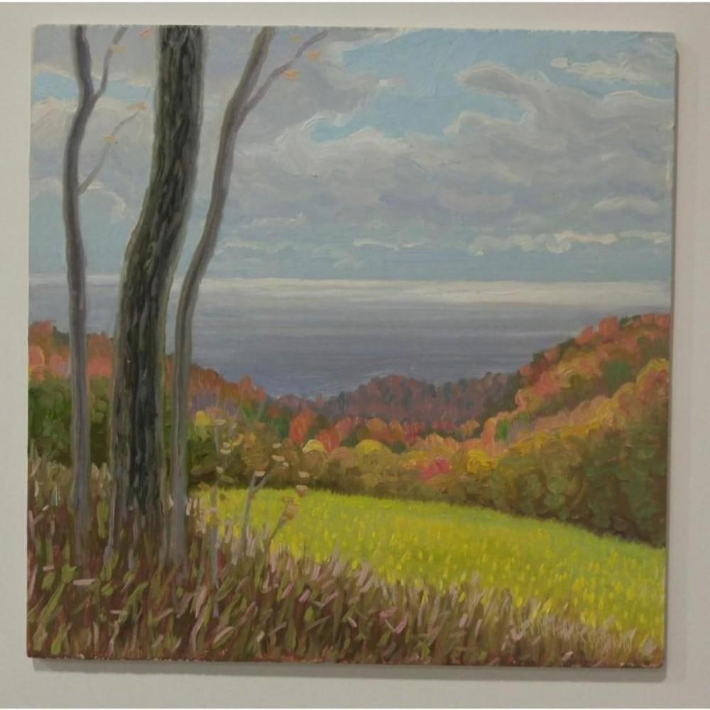 Original Norman Brown Oil On Panel, Northumberland Heights 12"x 12": An Original Norman Brown Oil On Panel of Northumberland Heights Autumn Landscape. This Original is 12"x 12" Original Pleasantly Shows Of The Rolling Landscape Of The Northumberland Heights During The 