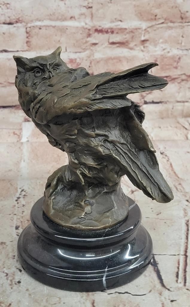 Owl Bronze Statue - 7'' x 7'' - 2