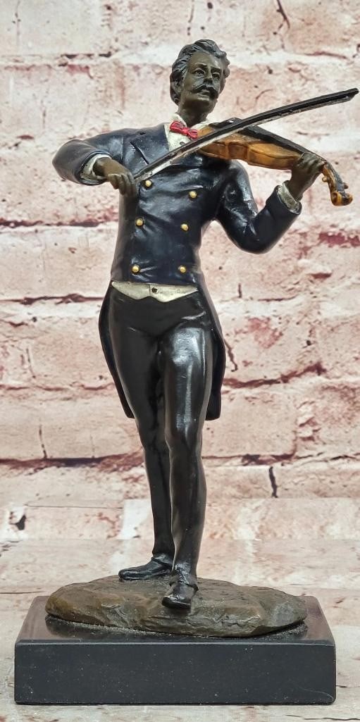 'Johann Strauss'' Composer Signed Bronze Sculpture by Milo - 9'' x 4'' (1 of 6)