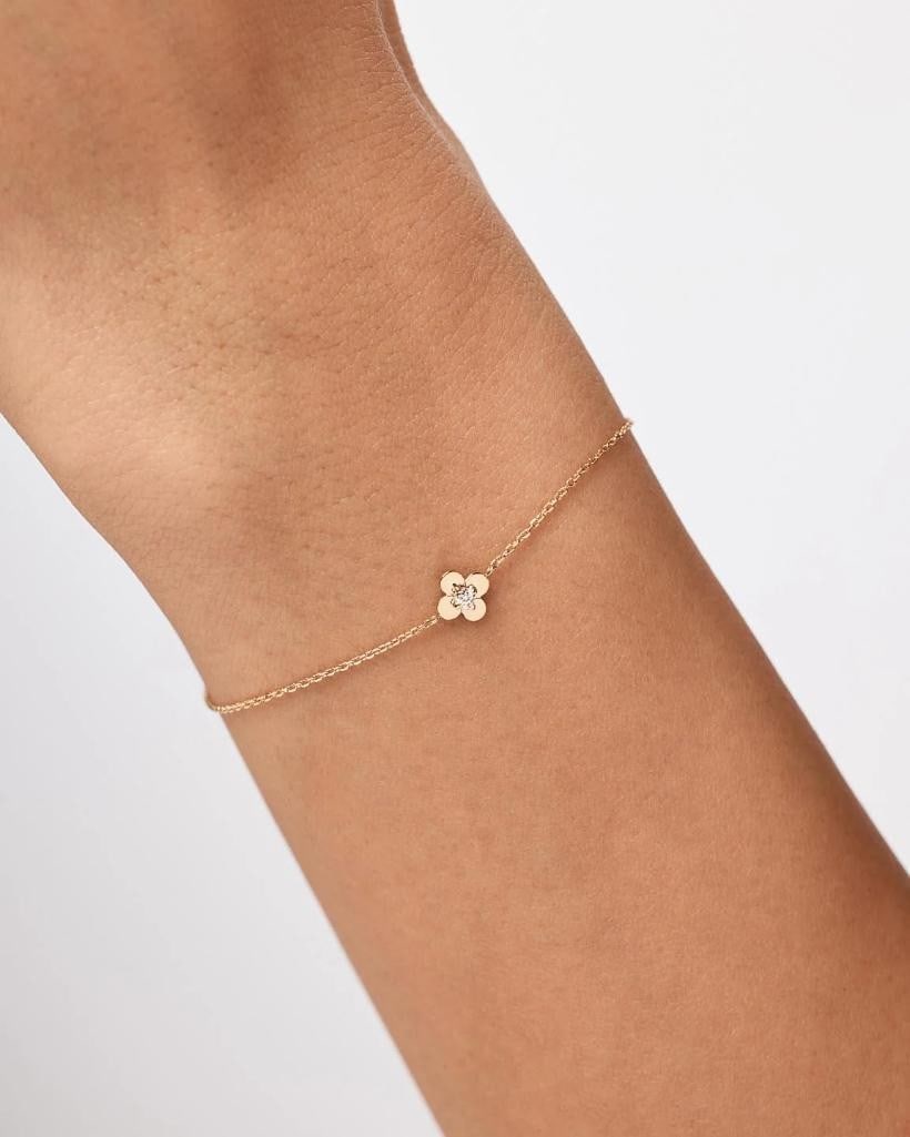 Solid Gold Flower Bracelet - 2