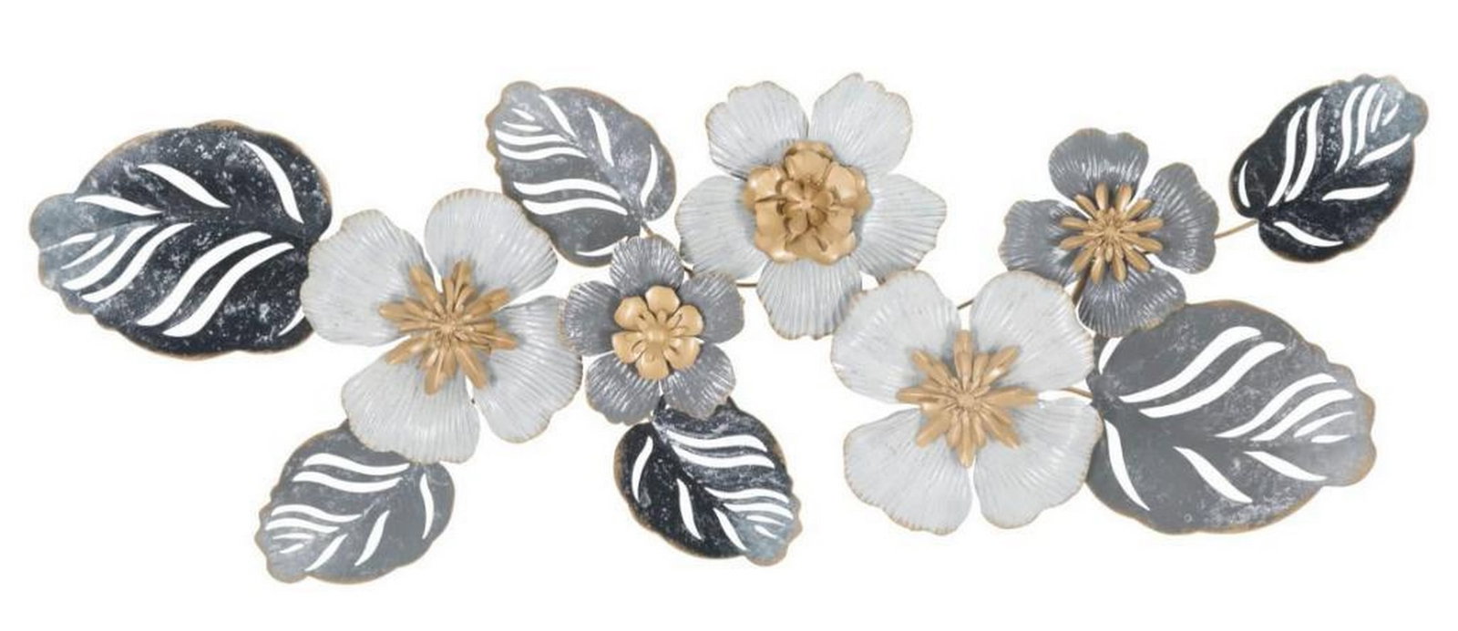 Silver, White, and Gold Tricolor Flower Metal Wall Decor: Silver, White, and Gold Tricolor Flower Metal Wall Decor Discover Mauro Ferretti, the premier Italian brand for home lovers. Their products embody luxury and refinement, ensuring your home achieves a 