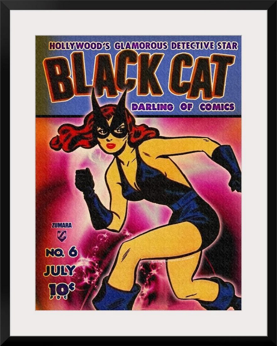 The Black Cat 6 Framed Art Print: The Black Cat 6 Framed Art Print Mystical and striking framed print featuring a captivating black cat woman design. This piece evokes elegance and mystery, perfect for adding a touch of allure and sop