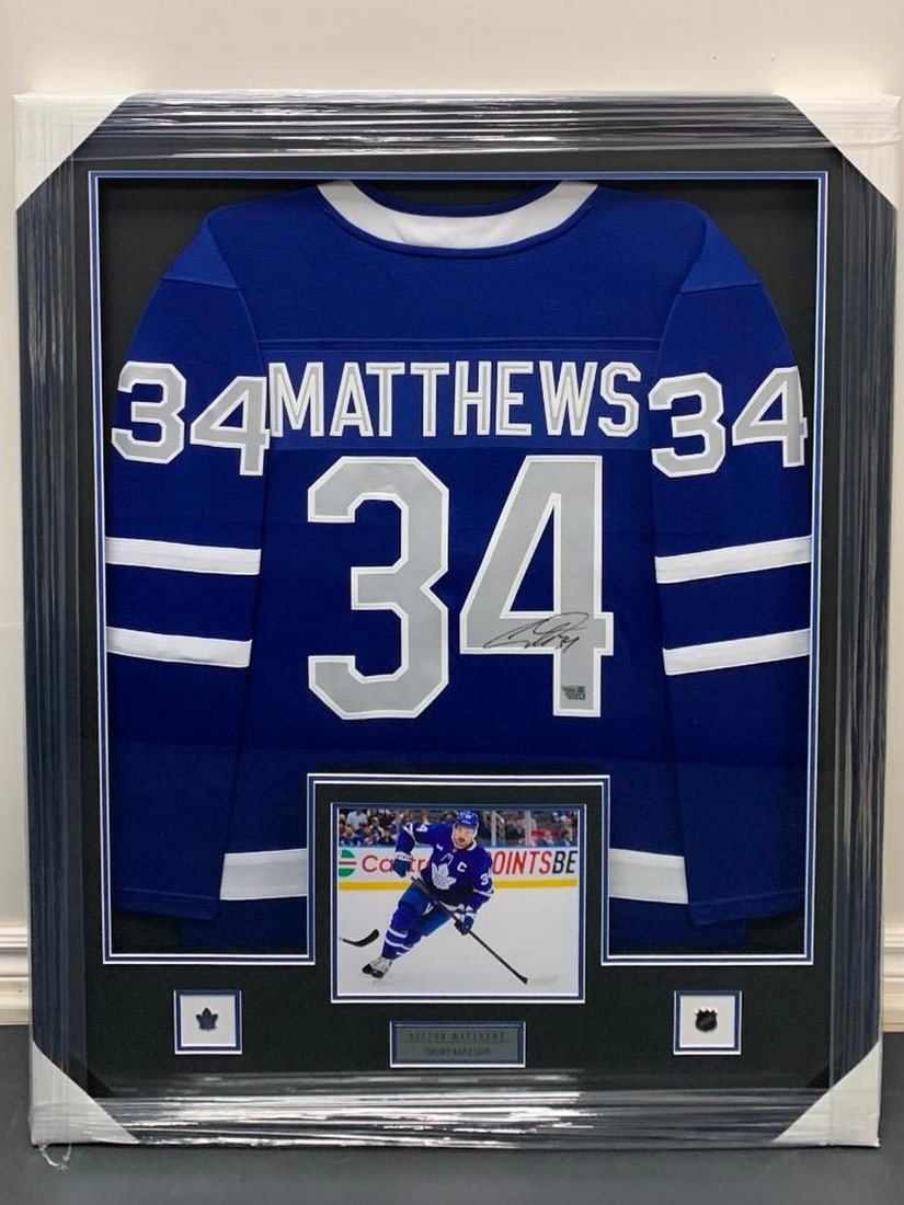 Framed Autographed Auston Matthews Toronto Fanatics Authenticated Jersey (1 of 8)