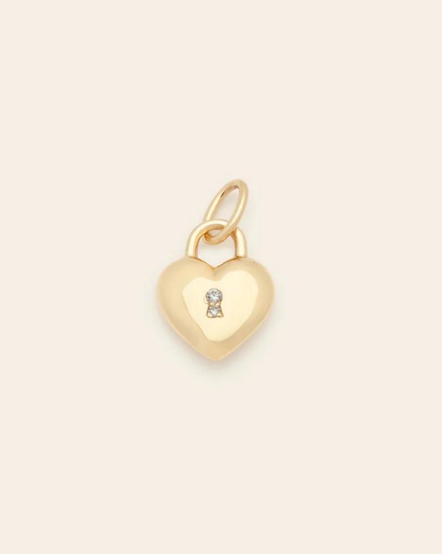 Heart Lock Pendant Gold Vermeil (1 of 1)