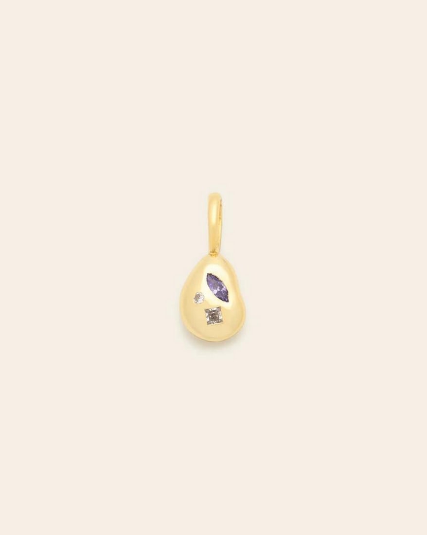 Gold Vermeil February Balance Stone Pendant: Gold Vermeil February Balance Stone Pendant Awaken your senses to clarity and tranquility with a stone that embodies harmony and balance. The ideal piece for creating a peaceful, meditative moment.