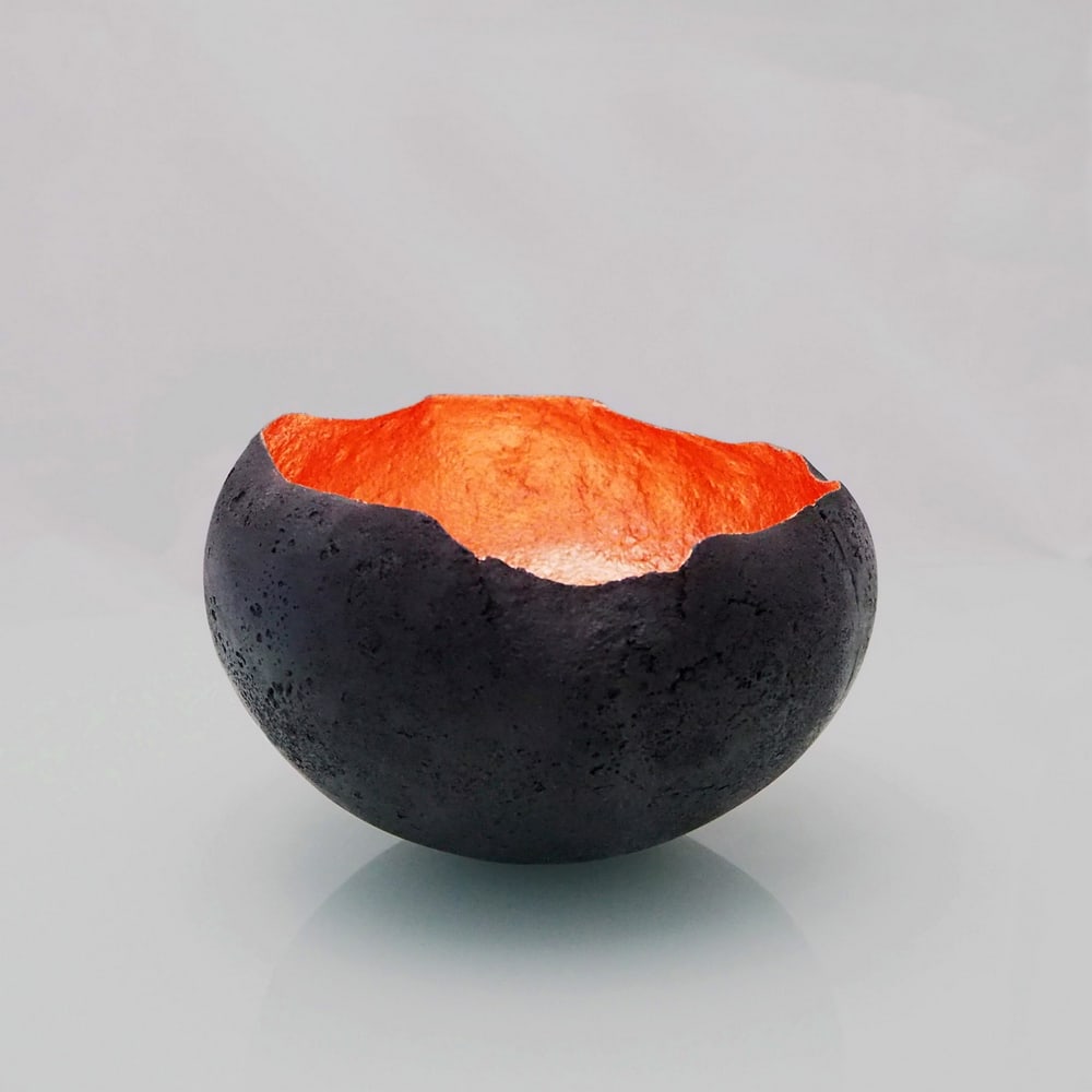 Art Glass Orb ‘Glow Copper’ – Decorative Glass Sculpture (1 of 1)