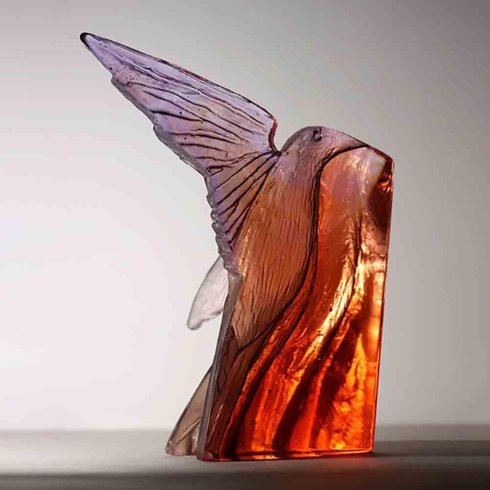 Taking Wing' Glass Art Work by Crispian Heath: 'Taking Wing' Glass Art Work by Crispian Heath Crispian’s bold glass artwork, "Taking Wing," is a striking piece that complements any contemporary décor. The rich brown amber tones