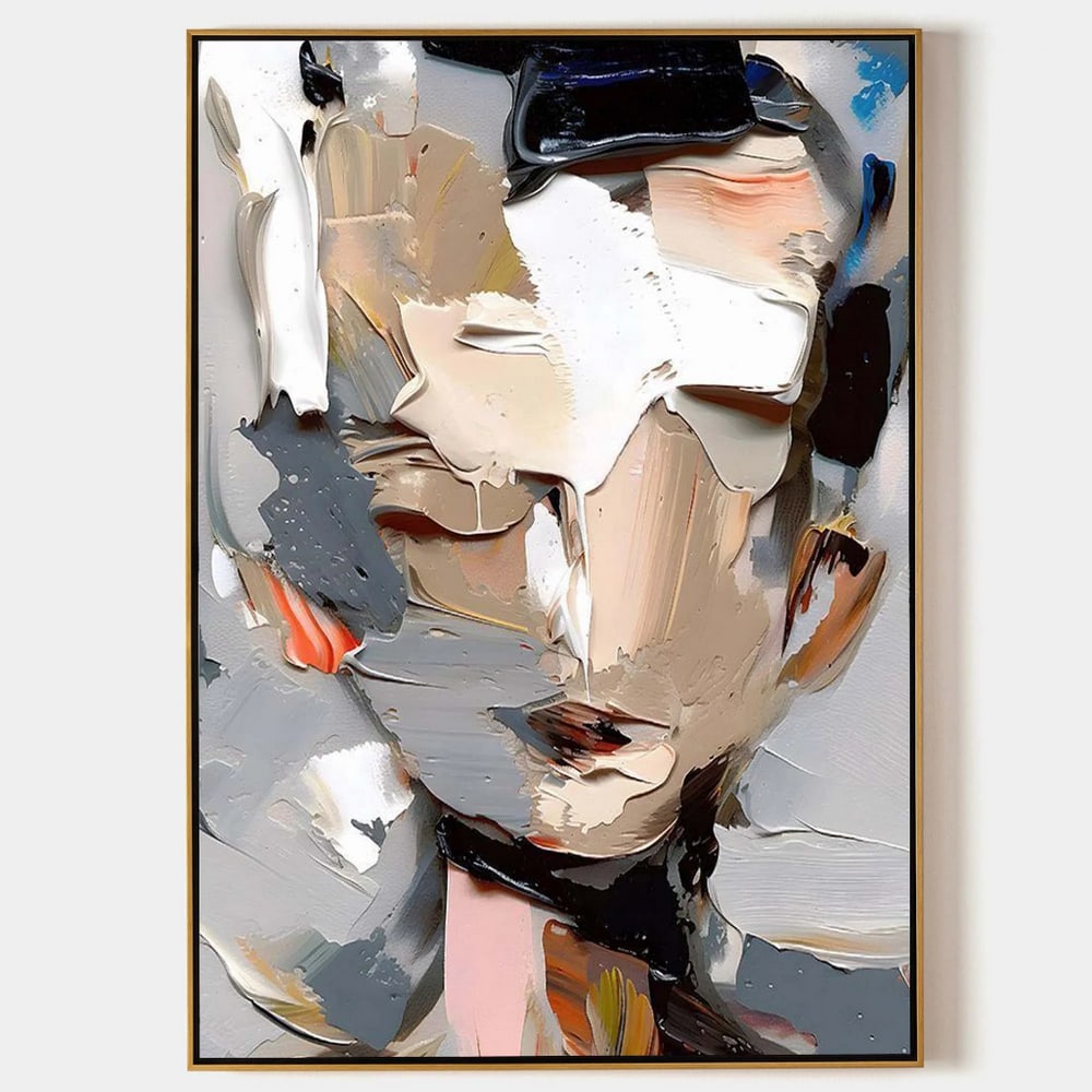 Plaster Art Abstract Minimalist Painting (1 of 1)