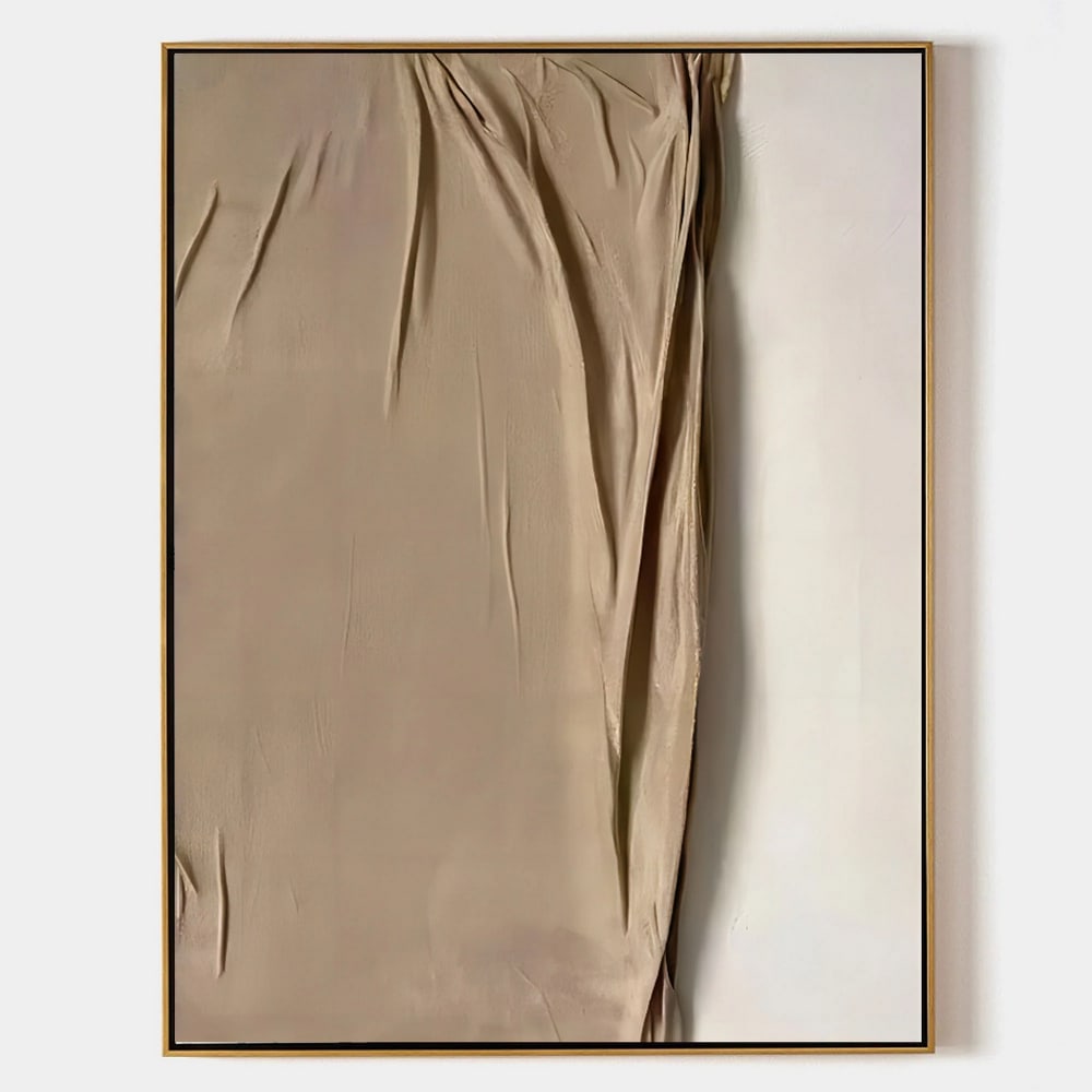 The Brown Drape 3D Abstract Textured Art Canvas Painting (1 of 2)