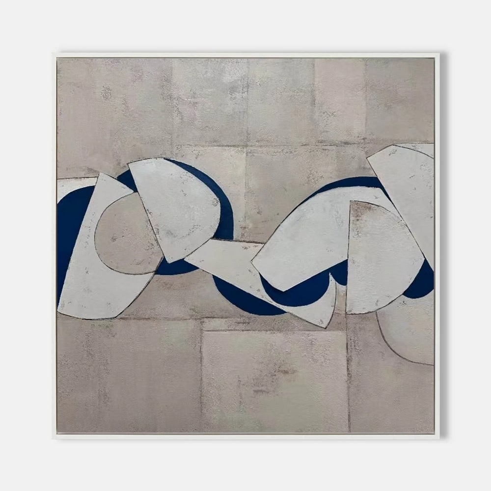 Wasabi-Sabi Inspired Gray Minimalist Abstract Canvas Painting (1 of 4)